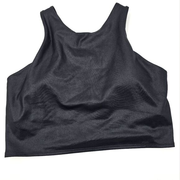 Athleta Black Sport Bra Crop Top Size L - Picture 1 of 5